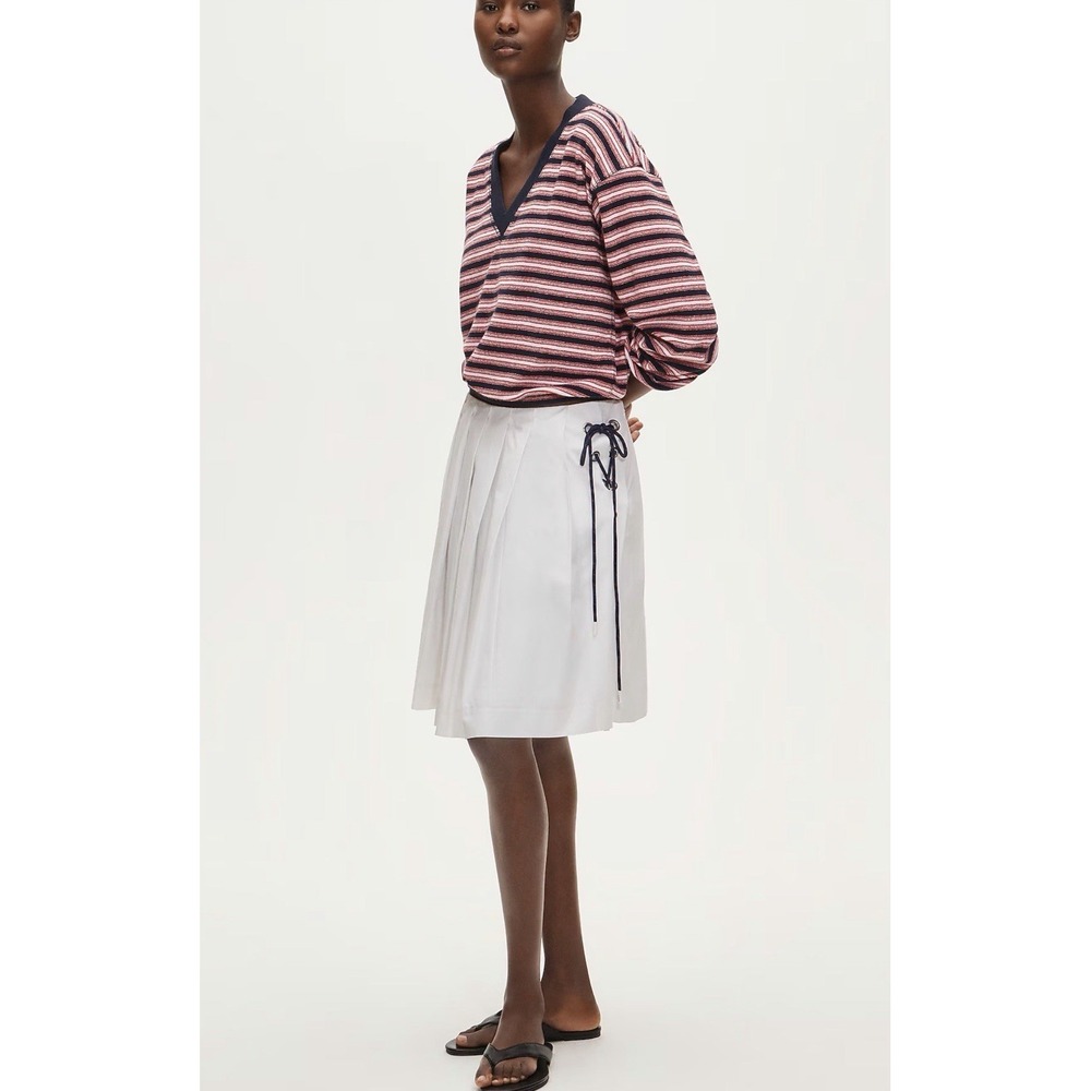 J CREW SIZE 10 Side lace-up pleated skirt CU758